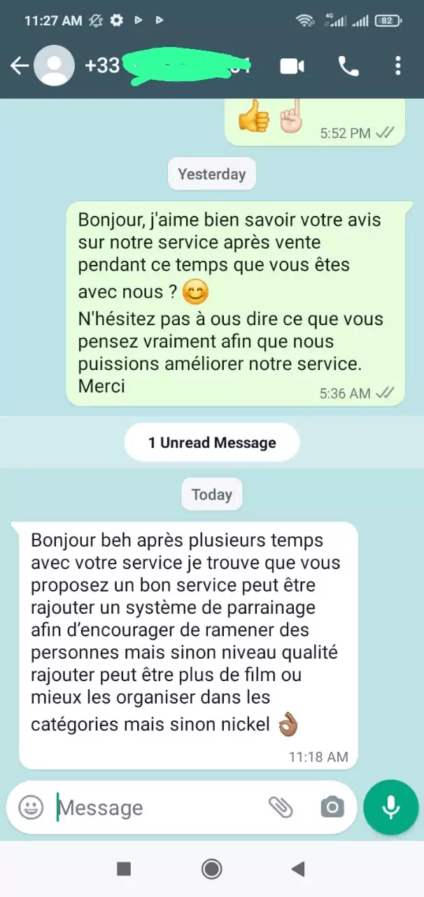 Avis Client WhatsApp 1 - iptvv.fr